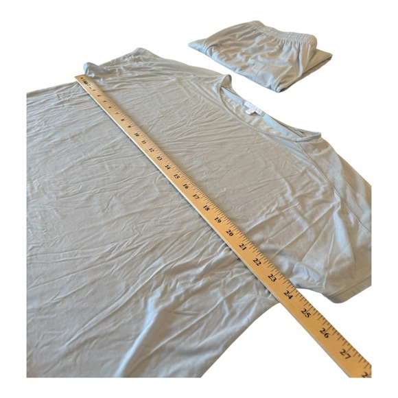 HoneyLove Blisswear Pajama Set with Mesh Panel Detail Glacier Blue Size XL - Picture 7 of 16